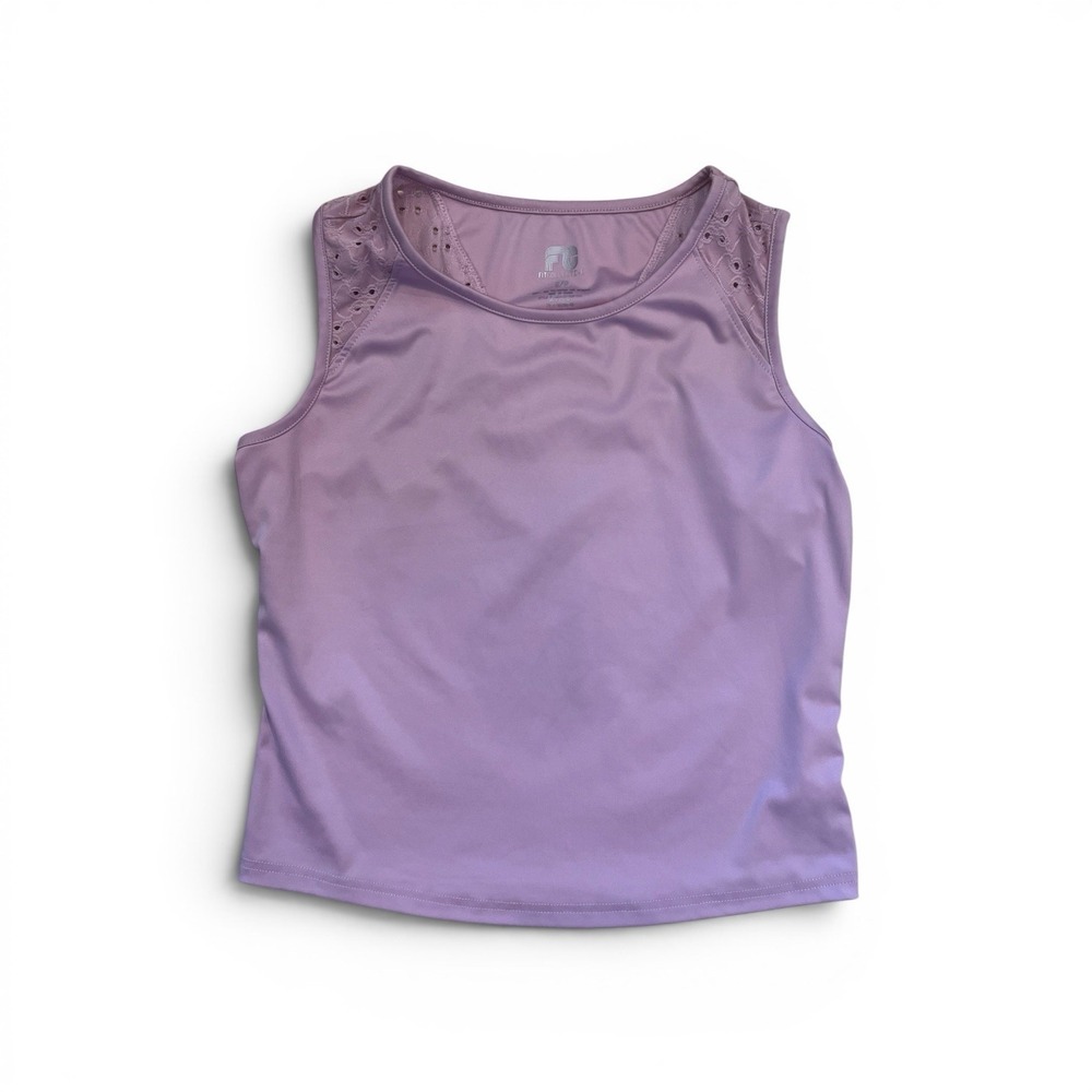 Fit Collective Tank Top Women Small Pink Sleeveless Athletic Eyelet Shoulder